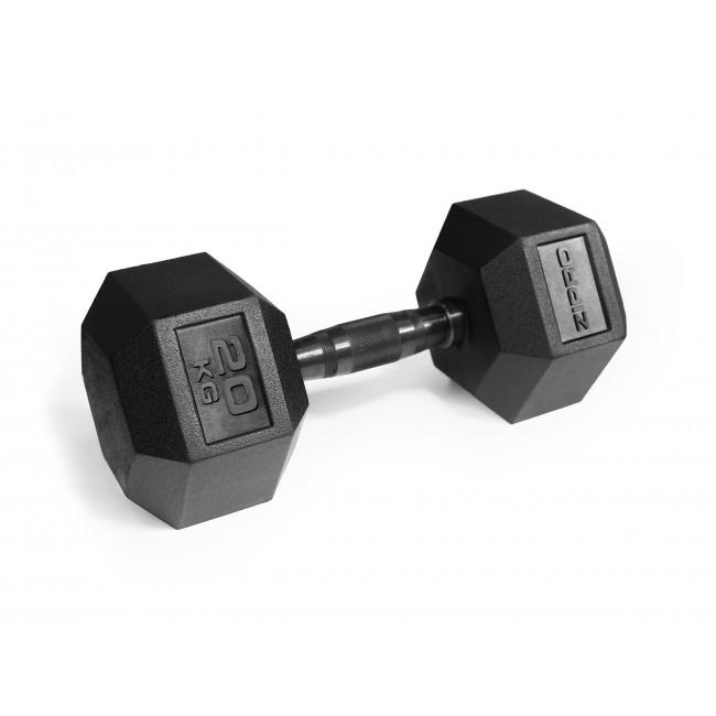 Гантель прорезиненная Zipro HEX 1 х 20 кг