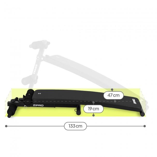 Скамья для пресса наклонная Zipro Slant с эспандерами