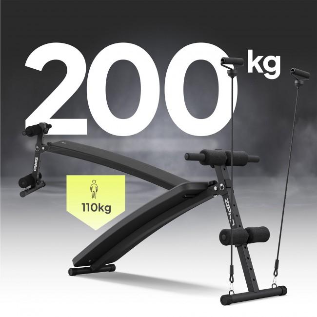 Скамья для пресса наклонная Zipro Slant с эспандерами