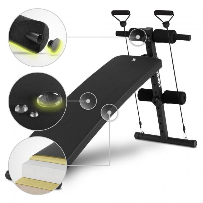 Скамья для пресса наклонная Zipro Slant с эспандерами