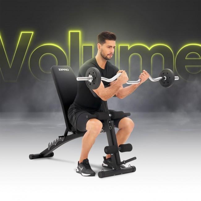 Скамья тренировочная с партой скотта и эспандерами Zipro Volume