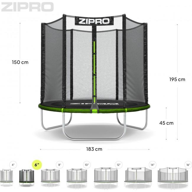 Батут Zipro Jump Pro OUT с внешней сеткой 6FT (183 см)