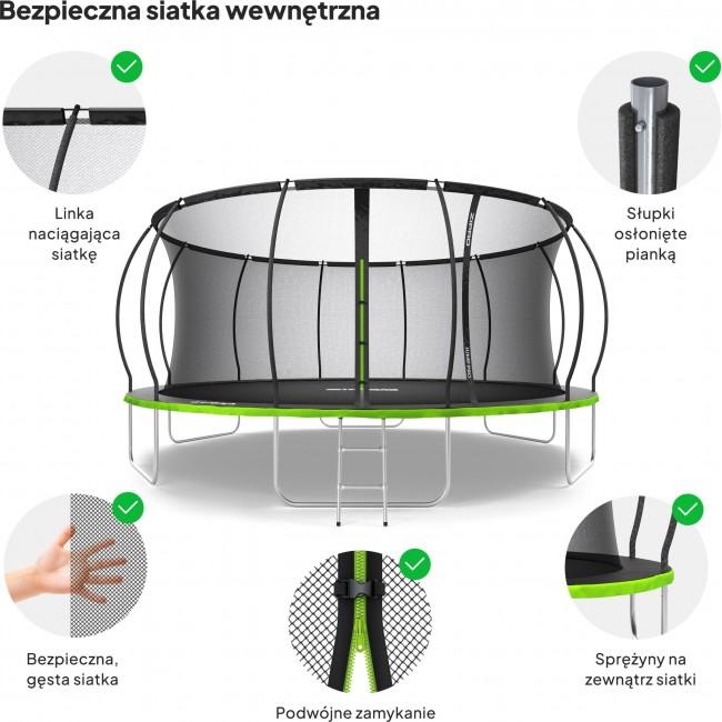 Батут Zipro Jump Pro Premium с внутренней сеткой 16FT (496 см)