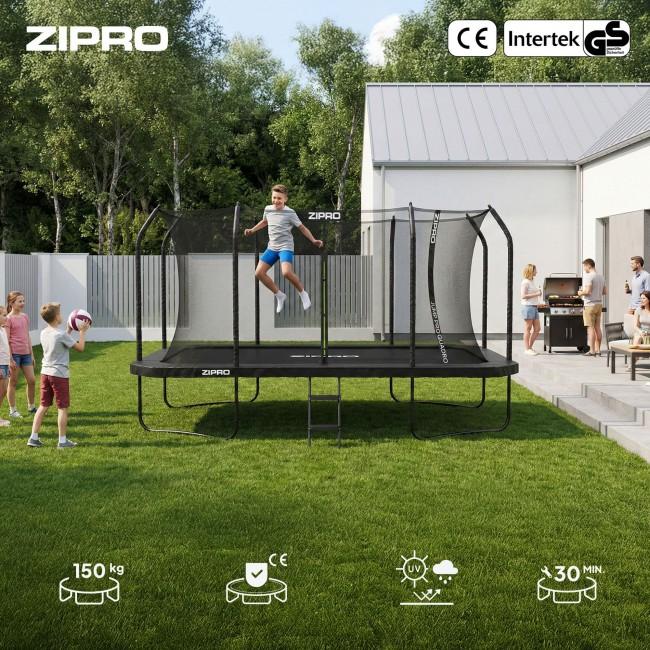 Батут прямоугольный Zipro Jump Pro Quadro с внутренней сеткой 14FT (427×244 см)