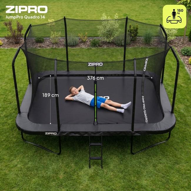 Батут прямоугольный Zipro Jump Pro Quadro с внутренней сеткой 14FT (427×244 см)