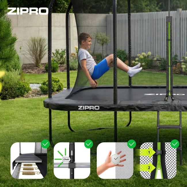 Батут прямоугольный Zipro Jump Pro Quadro с внутренней сеткой 14FT (427×244 см)