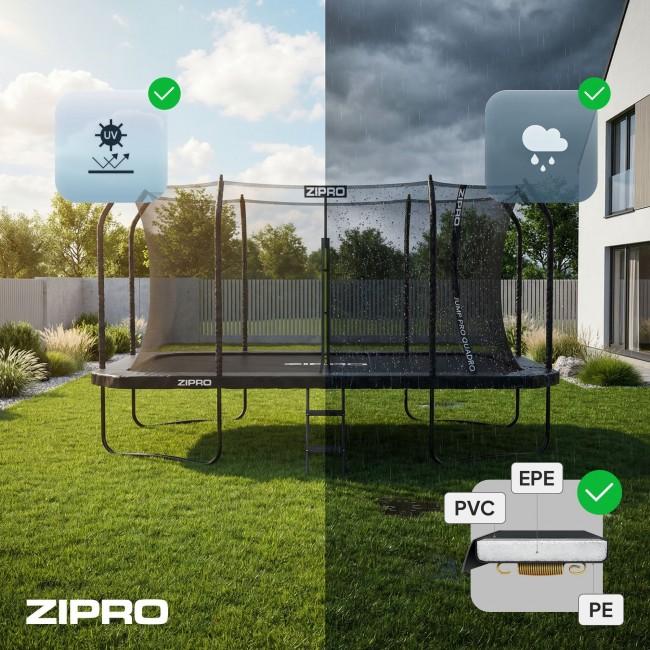 Батут прямоугольный Zipro Jump Pro Quadro с внутренней сеткой 14FT (427×244 см)