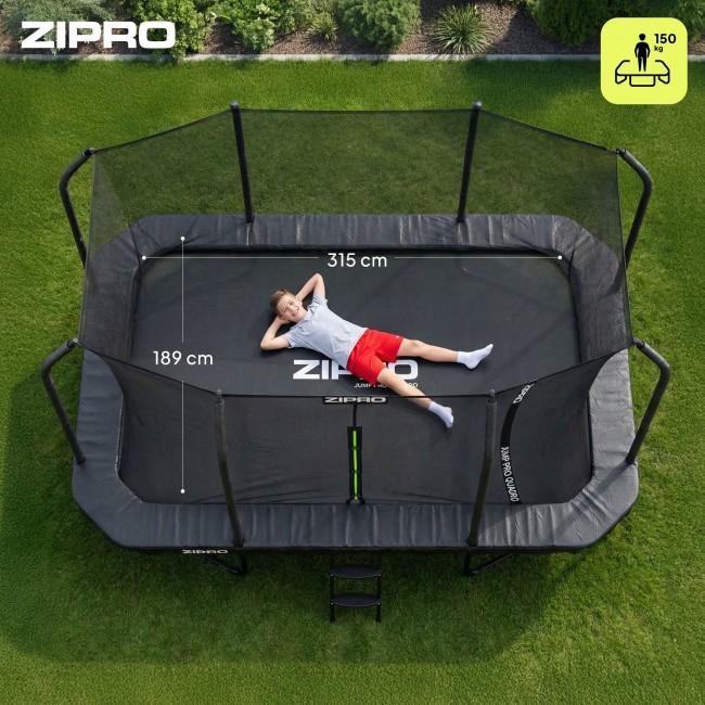 Батут прямоугольный Zipro Jump Pro Quadro с внутренней сеткой 12FT (366 x 244 см)