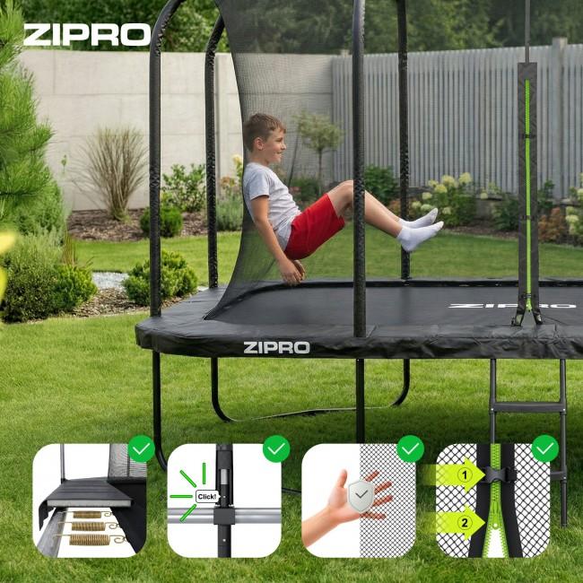 Батут прямоугольный Zipro Jump Pro Quadro с внутренней сеткой 12FT (366 x 244 см)