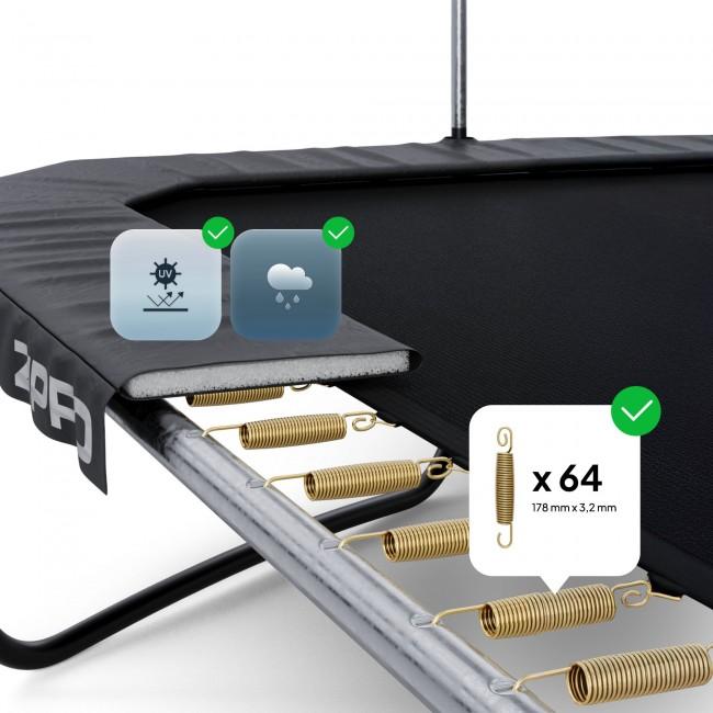 Батут прямоугольный Zipro Jump Pro Quadro с внутренней сеткой 12FT (366 x 244 см)