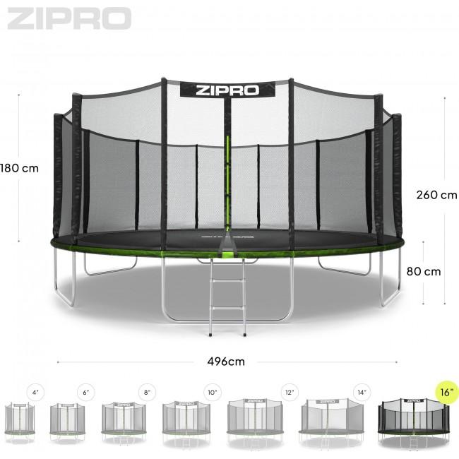 Батут Zipro Jump Pro OUT с внешней сеткой 16FT (496 см)