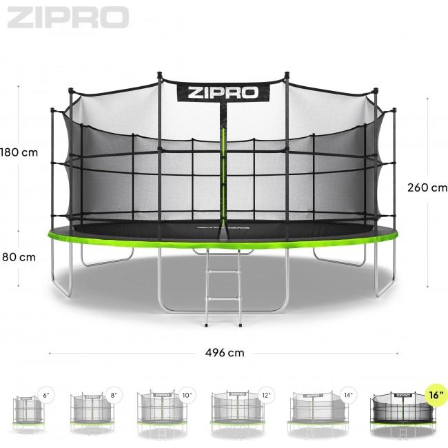 Батут Zipro Jump Pro с внутренней сеткой 16FT (496 см)