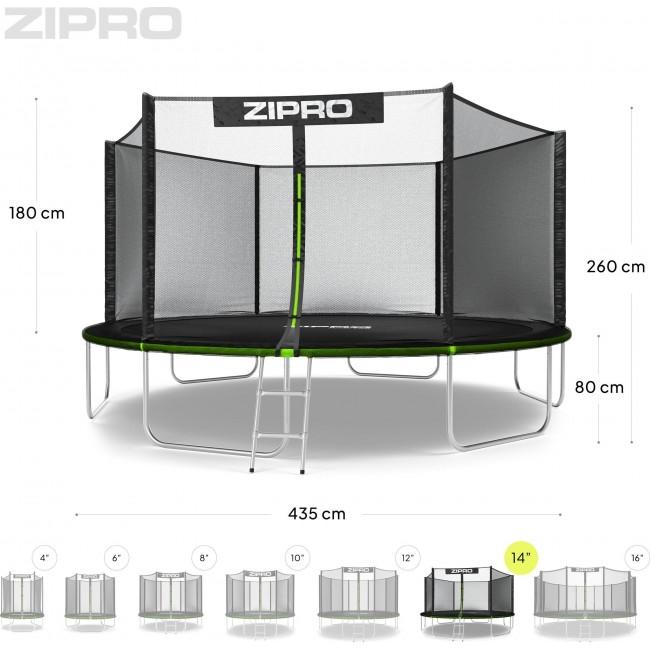 Батут Zipro Jump Pro OUT с внешней сеткой 14FT (435 см)
