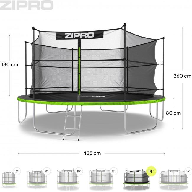 Батут Zipro Jump Pro с внутренней сеткой 14FT (435 см)