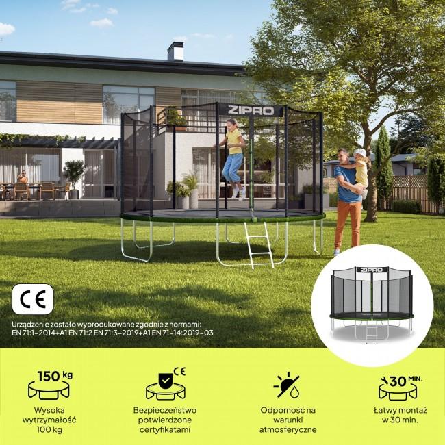 Батут Zipro Jump Pro OUT с внешней сеткой 12FT (374 см)
