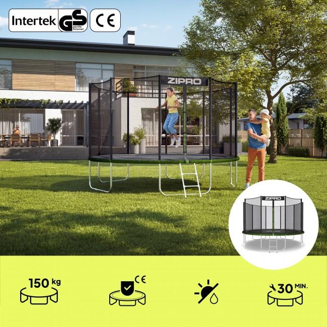 Батут Zipro Jump Pro OUT с внешней сеткой 12FT (374 см)