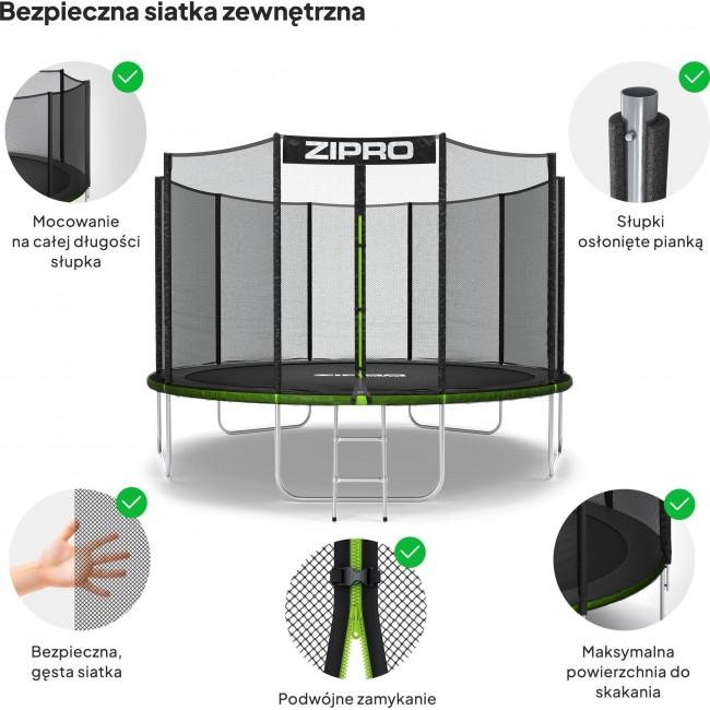 Батут Zipro Jump Pro OUT с внешней сеткой 12FT (374 см)