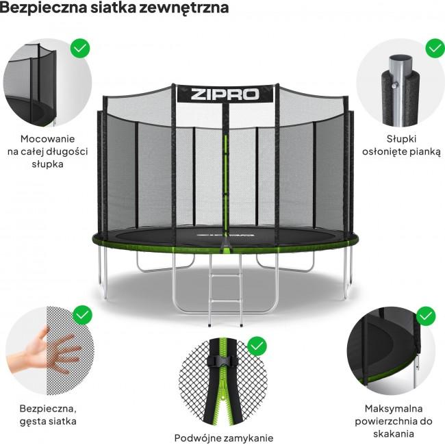 Батут Zipro Jump Pro OUT с внешней сеткой 12FT (374 см)