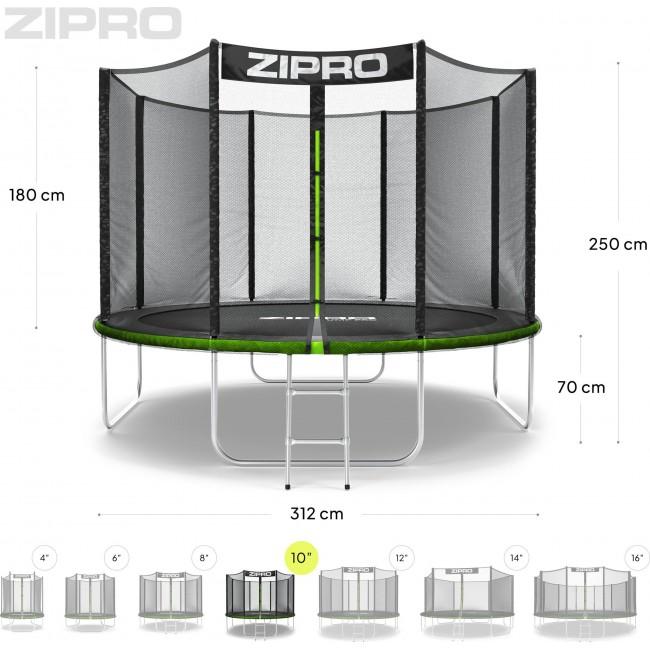 Батут Zipro Jump Pro OUT с внешней сеткой 10FT (312 см)