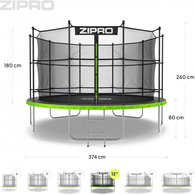 Батут Zipro Jump Pro с внутренней сеткой 12FT 374 см