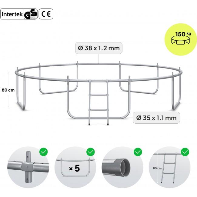 Батут Zipro Jump Pro Premium с внутренней сеткой 12FT (374 см)