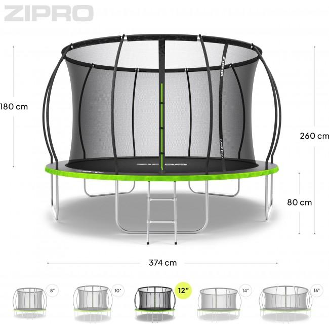 Батут Zipro Jump Pro Premium с внутренней сеткой 12FT (374 см)