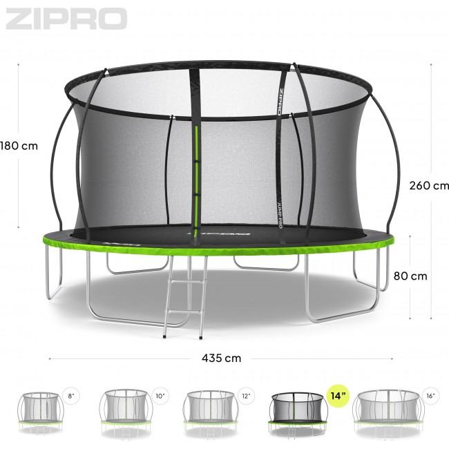 Батут Zipro Jump Pro Premium с внутренней сеткой 14FT (435 см)